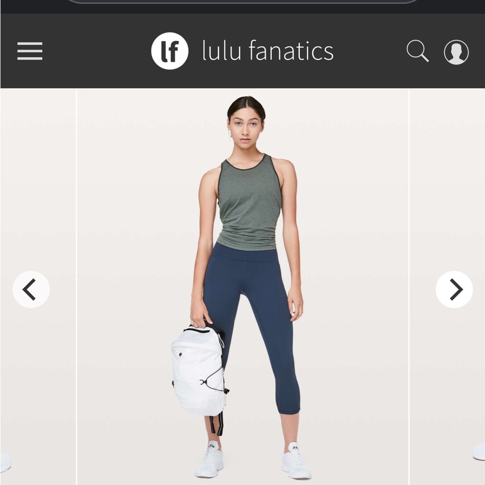 Lululemon Train Times Crop Leggings in navy with mesh sides